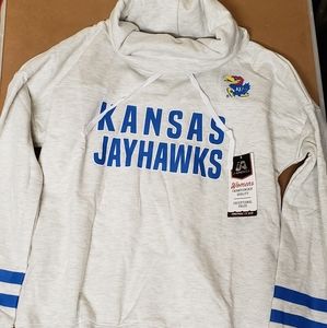 Kansas JayHawks Women Cowl Neck Fleece